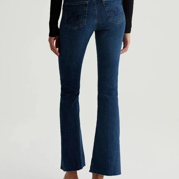 NEW AG Jeans Farrah Unhemmed Bootcut Denim Jeans - High Rise in Indigo 252 - Picture 2 of 9